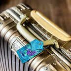 2 Pack Luggage Tag for Suitacase (Blue Butterfly)