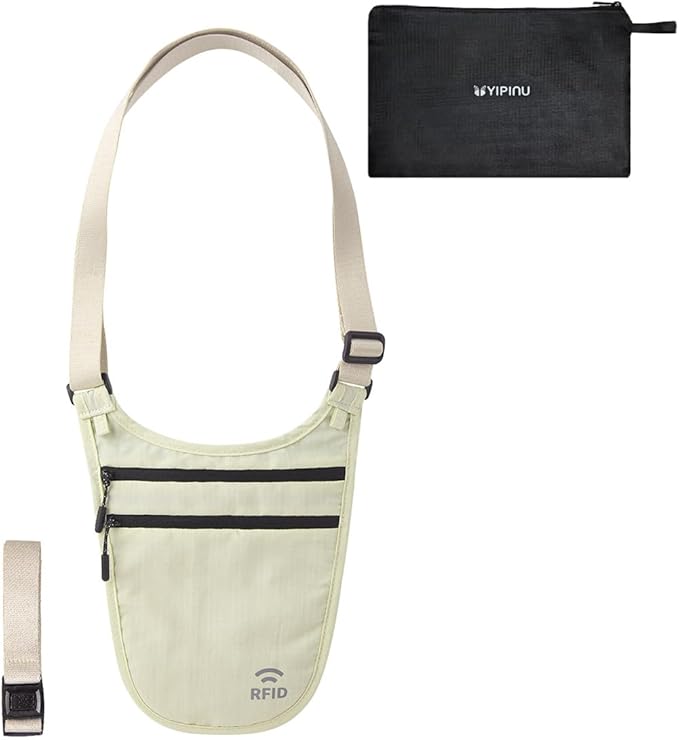 Crossbody Money Belt for Travel Women & Men Hidden, Travel Wallet Pouch by YIPINU
