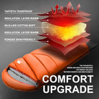 Sleeping Bags for Adults Kids 4 Season Camping Sleeping Bag Gear (Orange)