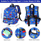 Toddler Backpack Harness Leash (Dark Blue, Blue Link)