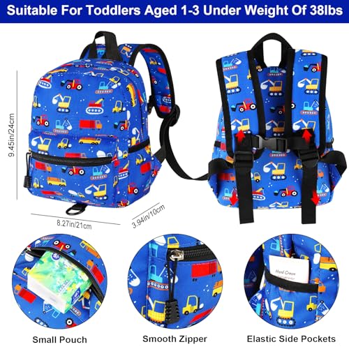 Toddler Backpack Harness Leash (Dark Blue, Blue Link)