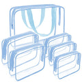 Clear Makeup Bags (Haze Blue-6PCS (Large+Medium+Small))