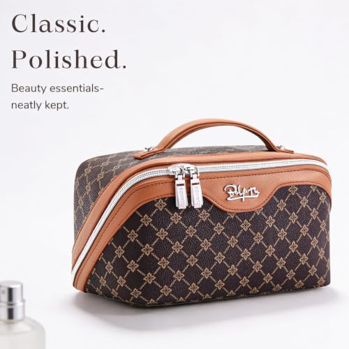 Travel Makeup Bag Cosmetic Bags for Women (A-1-Coffee)