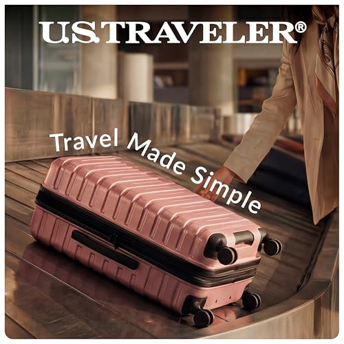 Boren Expandable Hardside Rugged Travel Luggage with 8 Spinner Wheels (2-Piece Set, USB Port in Carry-On / Teal)