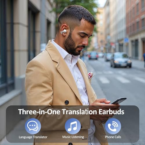 Language Translation Earbuds Real Time (White)