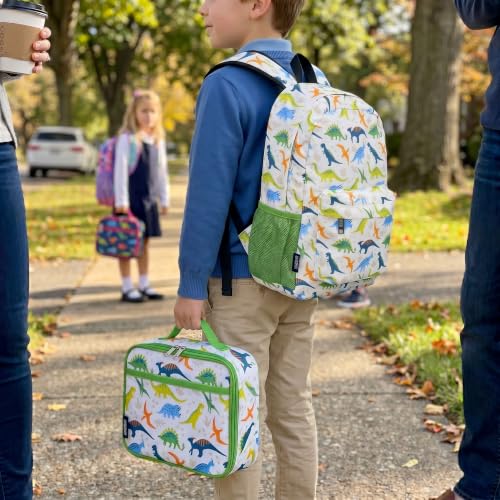 Insulated Lunch Box for Kids (9.75 x 7 x 3.25 inches / Dinosaur Adventures)