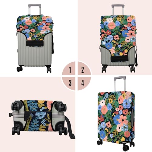 Travel Luggage Cover Suitcase Protector Fits 18 (Flower-2 / M(22-24in))