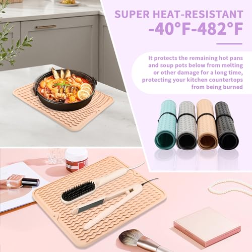 Oversize Silicone Heat Resistant Mat (Pink)
