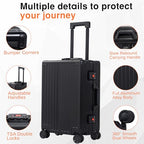 All Aluminum Zipperless Carry On Luggage (Black / 20)
