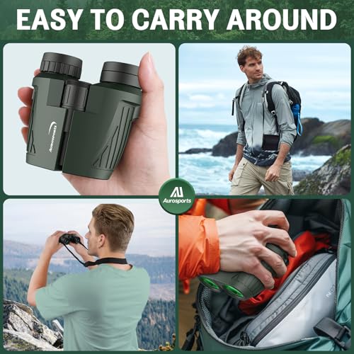 15x25 Compact Binoculars for Adult Kids (green)