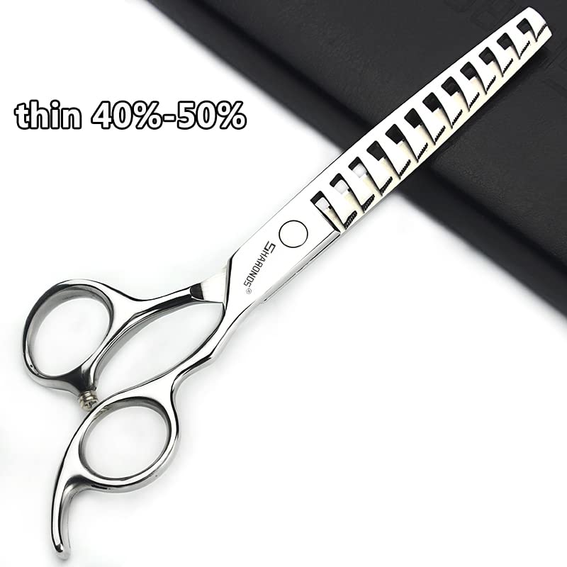 6.5 Inch Stainless Steel Professional Barber Scissors Hair Thinning Scissors Hairdresser or Home Hairdresser Variant (6.5 Inch-6pc)