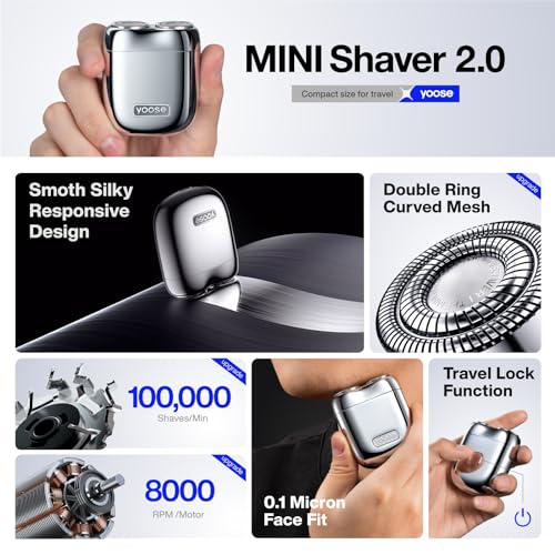 Mini Shaver Portable Electric Razor for Men (Racing Yellow)
