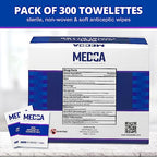 Hand Wipes – (Pack of 300) Benzalkonium Chloride Swabs Individual BZK Single-Use Packets by MEDca