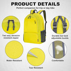 20L lightweight packable Hiking Daypack Foldable Backpack for Men Women Small Travel Outdoor Foldable Shoulder Bag (Yellow)