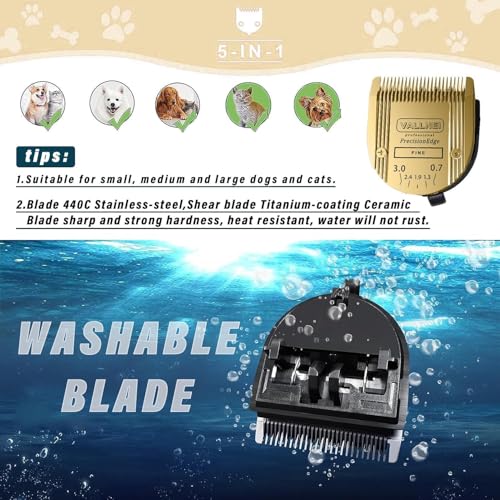 3-Pack 5-in-1 Replacement Blade Compatible with Wahl Animal Clipper, Gold (Gold / 3 Pack)