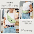 Fanny Pack for Women Fashion Crossbody Bag Travel Essentials Gifts (Light Mint / Large)
