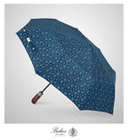 Folding Umbrella Real Wood Handle Maple Leaves Pageant Blue (Maple Leaves Pageant Blue)