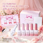 Beetles Pink Jelly Gel Polish Set with Chrome Powder (A - Sheer | Pink | La Ballerine)