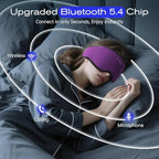 Sleep Mask with Bluetooth 5.4 Headphones (Purple)