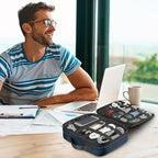 Electronic Travel Organizer Case (Navy Blue / Medium)
