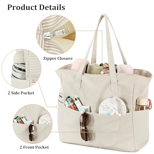 Large Beach Bag for Women (Khaki)