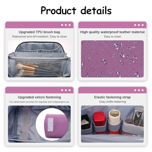 Travel Makeup Bag Organizer Cosmetic Bag (A-05-Purple)