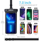 Waterproof Phone Pouch (1 Pack - Black7.0")