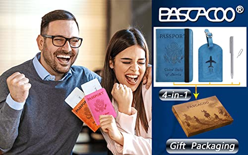 Passport Holder With Luggage Tag (115#Blue)