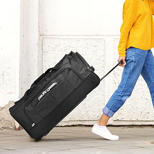 Duffel Bag with Rolling Wheels (Black / 30 inch)