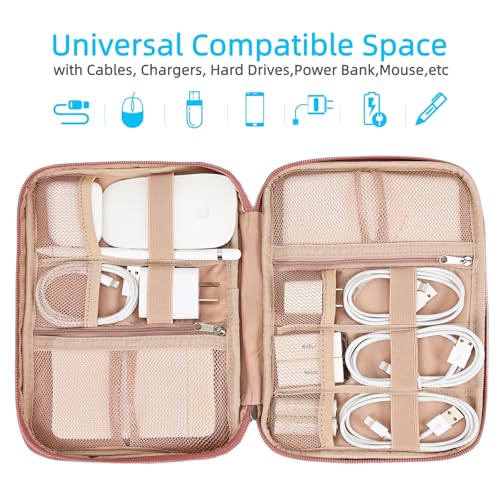 Travel Cord Organizer (Single Layer / Rosewood-Pink)