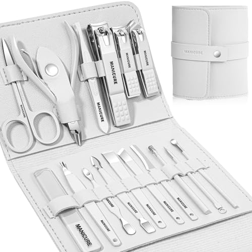 Manicure Set Professional Nail Clippers Pedicure Kit (White)