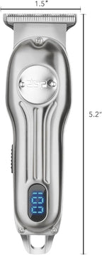 DSP Beard Trimmer for Men, Cordless Hair Clipper Shavers, Facial Hair Trimmer for Beard & Mustache Trimming, Professional Haircut Kit for Men Rechargeable LED Display (Silver)