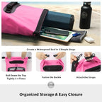 5/10/25/30/40L Waterproof Dry Backpack & Phone Case- Large Floating Dry Bag for Kayaking, Travel, Hiking, Fishing, Camping, Motorcycles & Beach, Heavy-Duty Roll Top Men/Women (Pink) (25l+ Pink / 30L)