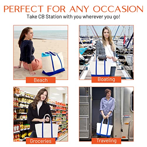 Medium Classic Canvas Tote Bag for Women (Royal Blue)