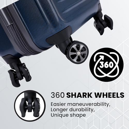 Rails 2 Piece Luggage Set with 360° Spinner Wheels (Carbon Blue / 2-Piece Set)