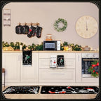 10 Pcs Christmas Skeleton Kitchen Decor and Accessories Set Kitchen Towels Pot Holders Oven Mitts Rugs and Tape for Baking Cooking BBQ Festive Housewarming Gifts (Black,white / Halloween Skeleton)