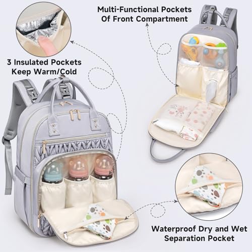 Diaper Bag Backpack (Gray)