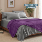 Fleece Blanket Luxury Microplush (Full/Queen / 16 - Plum)
