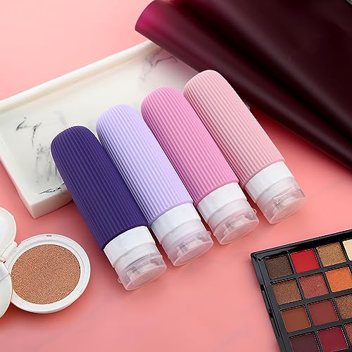 Travel Bottles for Toiletries (3 Ounces / Purple)