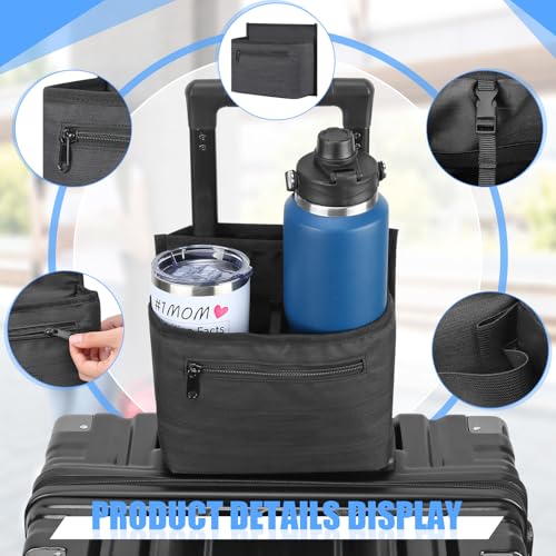 Luggage Travel Cup Holder for Suitcase (black)