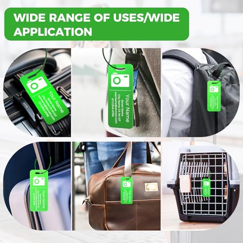4PCS Personalized Luggage Tag (Green / Small)