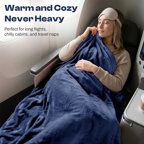 Travel Blanket and Pillow (Navy Blue)
