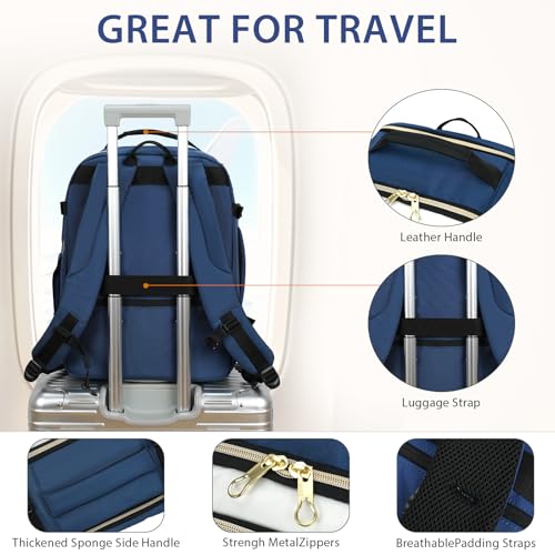 Laptop Backpack Computer Backpack 17 Inch Men (17.3 Inch / Beige/Haze Blue/Black)