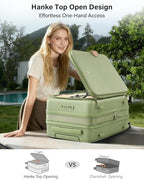 Expandable Large Checked Luggage (Bamboo Green / 28 Inch EXT)
