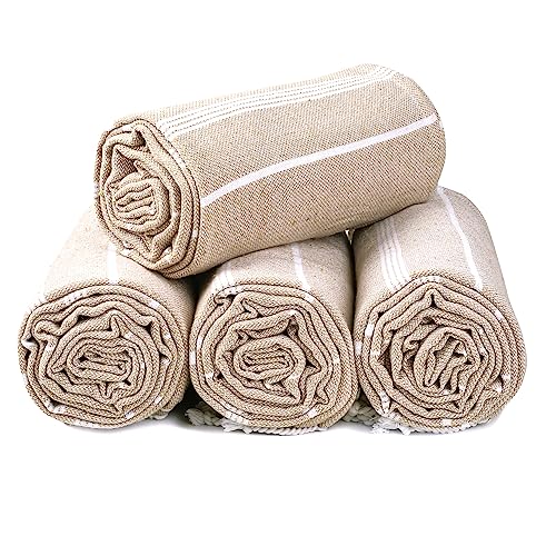 Cotton Turkish Beach Towels (39 x 72 inch ( Beach towel - 4 PACK ) / Beige)