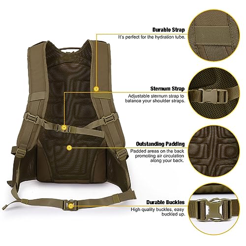 35L Tactical Backpack for Men (Khaki)
