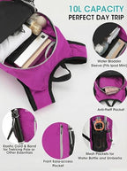 Foldable Small Hiking Backpack with 3 Strap Pockets (Rosered-)