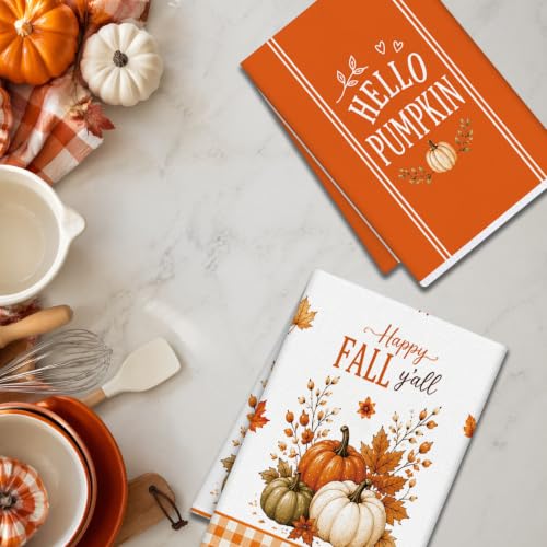 Fall Pumpkin Kitchen Towels 4 PCS