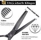 5.5 inch Hair Cutting Shears Set with Bag for Barbers (5.5 Inch / Black)