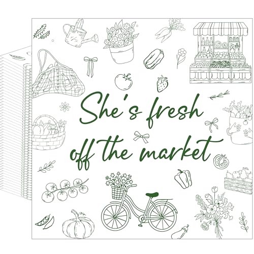 50Pcs She's Fresh off The Market Bridal Shower Napkins (Green)